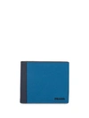 Prada Saffiano Bi-fold Wallet In Blau