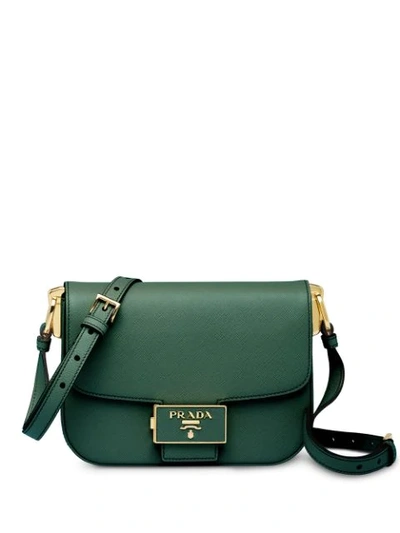 Prada Push-lock Shoulder Bag In Green