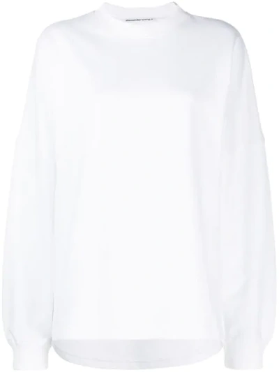 Alexander Wang T French Terry Logo Sweatshirt In White