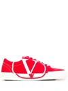 Valentino Garavani 20mm Tricks Canvas & Suede Sneakers In Fx5 Rouge Pu