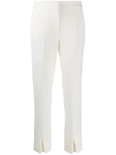 Max Mara Slit Tapered Trousers In Neutrals