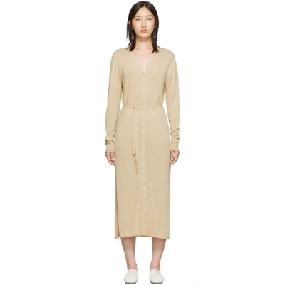 Lemaire Beige Cardigan Dress In 245 Ginger