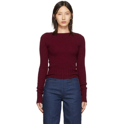 Lemaire Red Fitted Sweater In 362 Beet Re