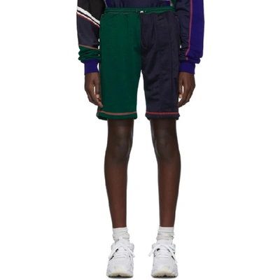 Ahluwalia Studio Green& Navy Patchwork Shorts