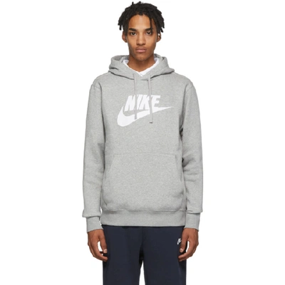 Nike Grey Fleece Sportswear Club Hoodie In 063dkgryhsl