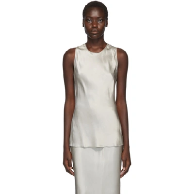 Helmut Lang Taupe Back Twist Camisole In Cement