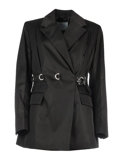 Prada Nylon Gabardine Jacket In Black