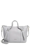 Ted Baker Small Olmia Knotted Handle Leather Tote In Light Grey