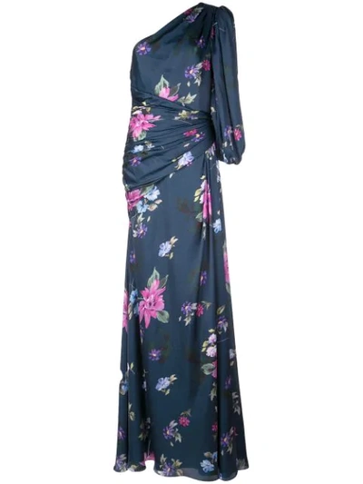 Jill Jill Stuart Floral Print Gown In Blue