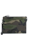 Valentino Garavani Camouflage Clutch In Green