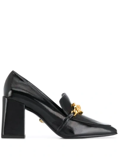 Versace Medusa Chain Pumps In D41oh Nero Oro Caldo