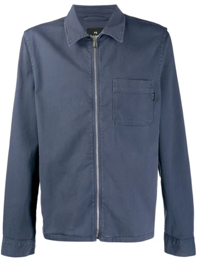Ps By Paul Smith Zip-up Pocket Bomber Jacket In Blue