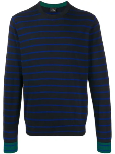 Ps By Paul Smith Tonal Striped Jumper In Blue