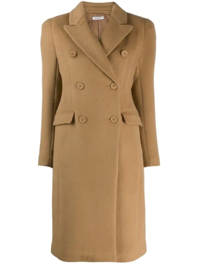 P.a.r.o.s.h Double Breasted Midi Coat In Neutrals