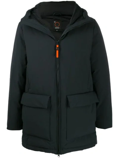 Aspesi Hooded Padded Coat In Blue