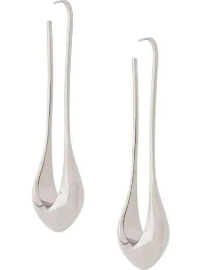 Lemaire Long Drop Earrings In Silver