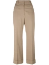 Jil Sander Cropped Tailored Trousers In Neutrals