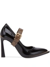 Fendi Women's Patent Neoprene Mary Jane Pumps In Black