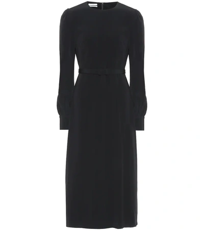 Co Tifa Stretch Crepe Long-sleeve Belted Dress In Black
