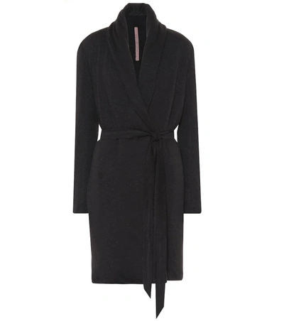 Rick Owens Wool-blend Wrap Coat In Black