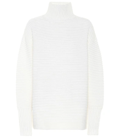 Victoria Victoria Beckham Oversized Wool Turtleneck Sweater In White