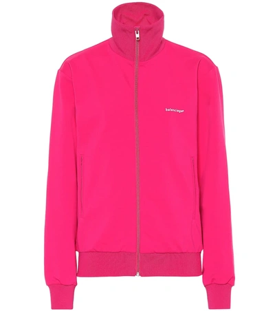 Balenciaga Jersey Track Jacket In Pink
