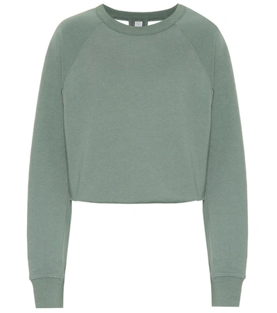 Alo Yoga Transcend Cotton-blend Sweatshirt In Green
