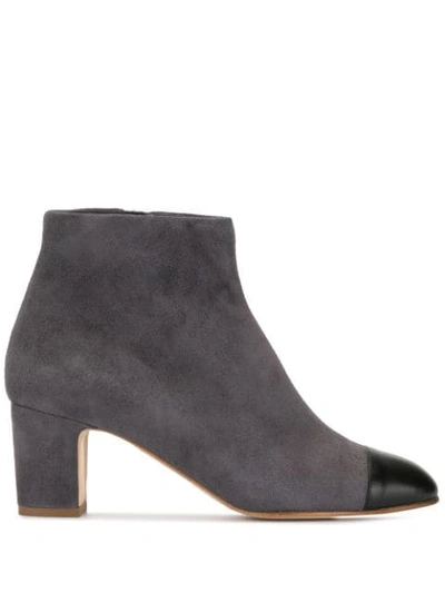 Rupert Sanderson Contrast Zipped Ankle Boots In Grey