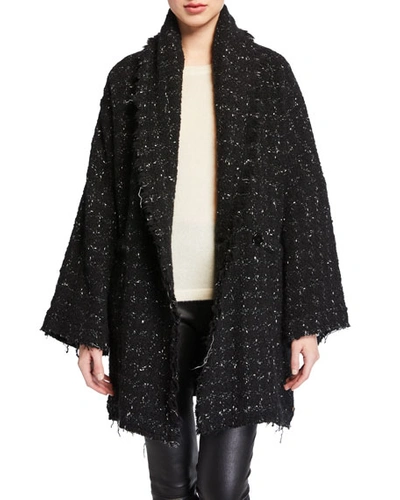 Iro Pelops Single-breasted Tweed Coat In Black
