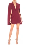 Katie May Boss Lady Mini Cape Dress In Bordeaux | ModeSens