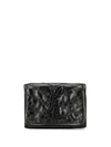 Saint Laurent Niki Bi-fold Crinkled Wallet In Black