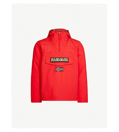 Napapijri Rainforest Shell Hooded Jacket In High Risk Red