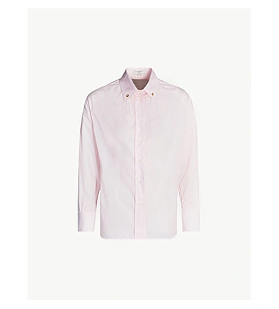 Sandro Striped Diamanté-embellished Cotton Shirt In Pink