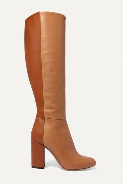 Tabitha Simmons Sophie Two-tone Leather Knee Boots In Tan