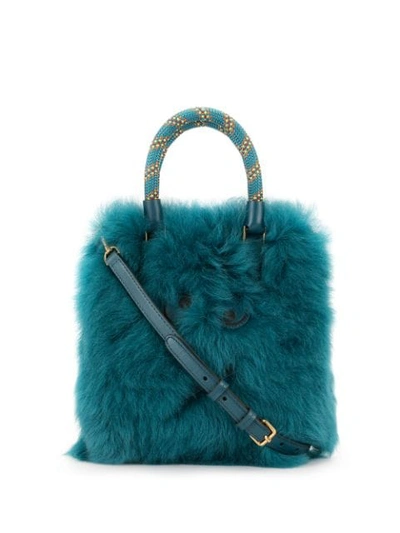 Anya Hindmarch Amused Face Tote In Blue