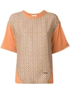 Chloé Geometric Print T-shirt In Brown