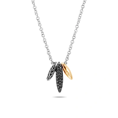 John Hardy Sterling Silver & 18k Yellow Gold Classic Chain Black Sapphire & Black Spinel Spear Pendant Necklace In Sterling Silver/yellow Gold
