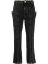 Isabel Marant Étoile Hotta Cropped Cotton Jeans In Blue