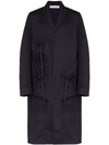 Jw Anderson Drawstring-ties Cotton-canvas Overcoat In Blue