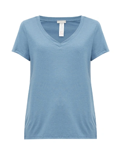Hanro Cotton And Modal-blend Jersey Pyjama Top In Soft Blue
