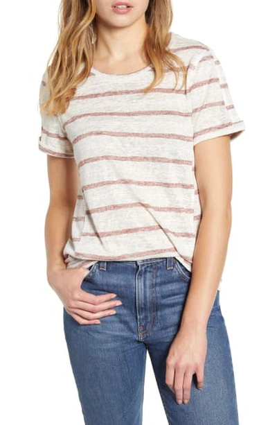 B Collection By Bobeau Ellery Stripe Tee In Oatmeal/ Patina