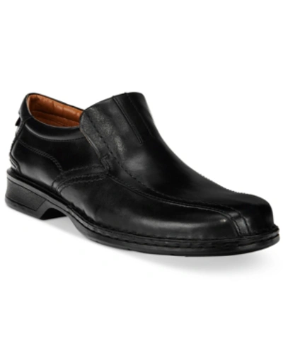 Clarks Escalade Step Mens Leather Cushioned Loafers In Black