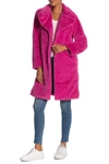 Avec Les Filles Faux Fur Coat In Hot Pink