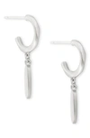 Kendra Scott Fern Drop Huggie Hoop Earrings In Silver