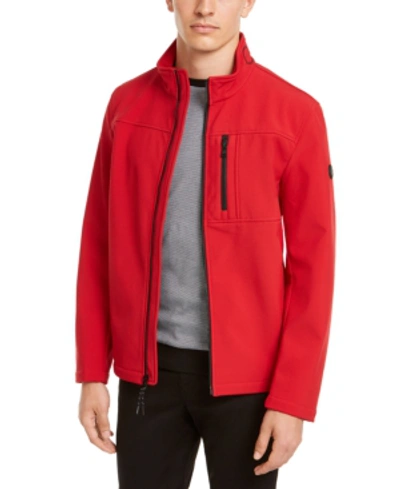Calvin Klein Men's Sherpa Lined Classic Soft Shell Jacket In True Red