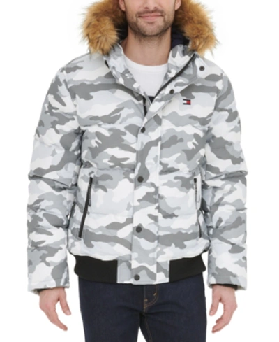 Tommy Hilfiger Short Snorkel Coat, Created For Macy's In White Camo