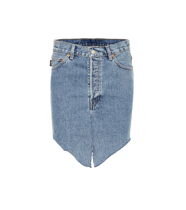Vetements High-waisted Asymmetric Denim Skirt In Blue | ModeSens