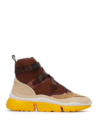 Chloé Sonnie Raised-sole High-top Trainers In Multi