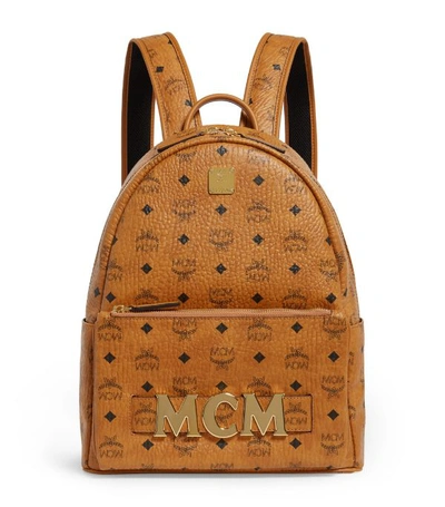 Mcm Small Triologie Stark Backpack In Brown