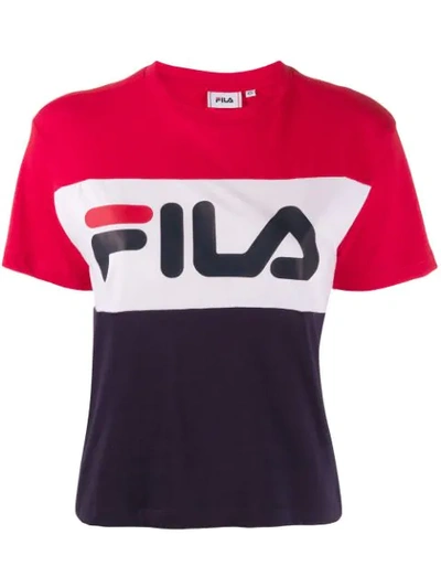 Fila Logo Cotton Jersey T-shirt In Blue